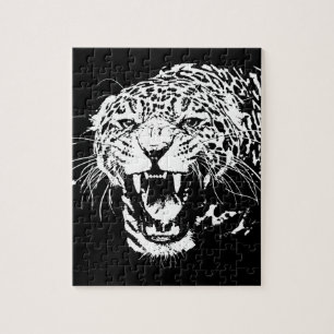 Puzzle Jaguar noir et blanc
