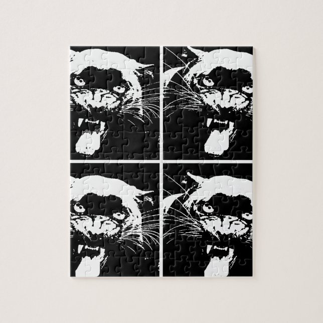 Puzzle Jaguar noir et blanc (Vertical)