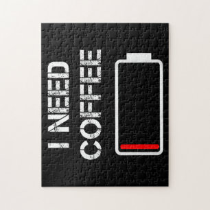 Puzzle J'ai besoin de café drôle tasses de café batterie 