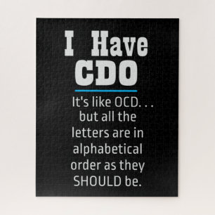 Puzzle J'ai CDO noir drôle Humour OCD