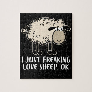 Puzzle J'Aime Juste Frapper L'Amour Moutons Mignons Critè