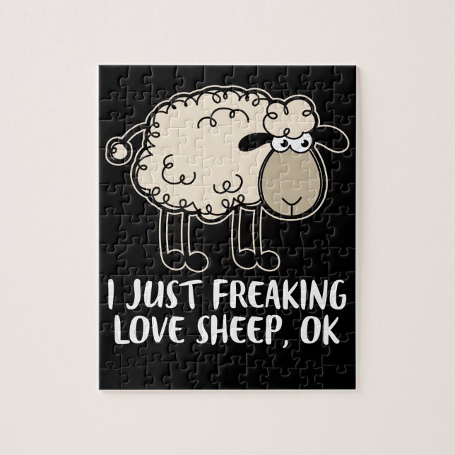 Puzzle J'Aime Juste Frapper L'Amour Moutons Mignons Critè (Vertical)