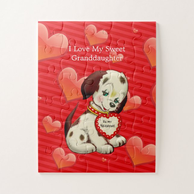 Puzzle J'aime ma petite-fille adorable...Valentine souhai (Vertical)