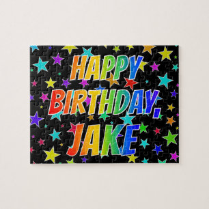 Puzzle "JAKE" Prénom, Amusant "HEUREUX ANNIVERSAIRE"