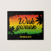 Jamaïcain Rastafarian Wah Gwaan Bonjour Palme trop