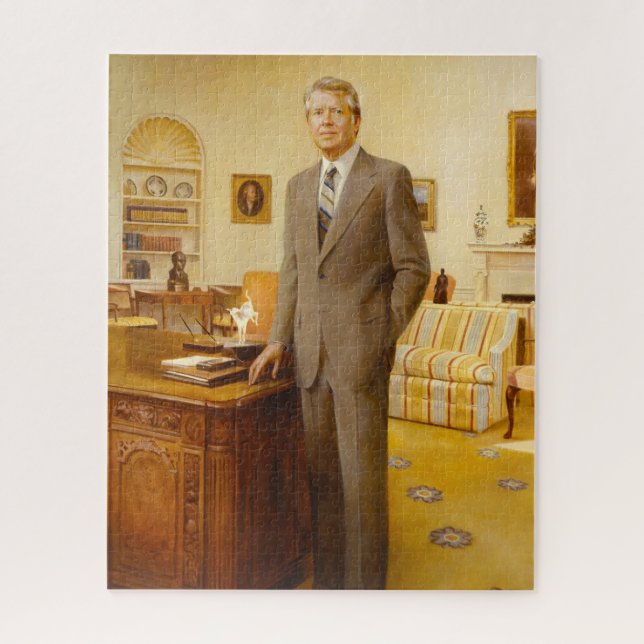 Puzzle James Earl Carter peint le portrait du président a (Vertical)
