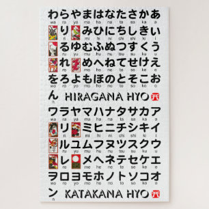 Puzzle Japanese Hiragana & Katakana Table (Hanafuda)