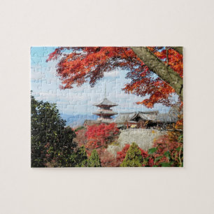 Puzzle Japon, Kyoto. Temple Kiyomizu en couleur d'automne