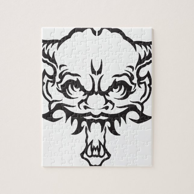 Puzzle Japonais tatouage Oni Demon (Vertical)