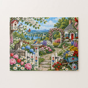 Puzzle Jardin de cottage de l'art folklorique paysage