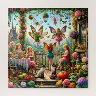 Puzzle Jardin de fées magique, théière enchantée
