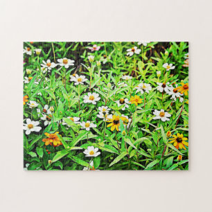 Puzzle Jardin de fleurs Zinnia coloré Daisy