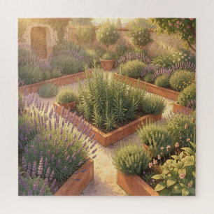 Puzzle Jardin de plantes méditerranéennes ensoleillé au l