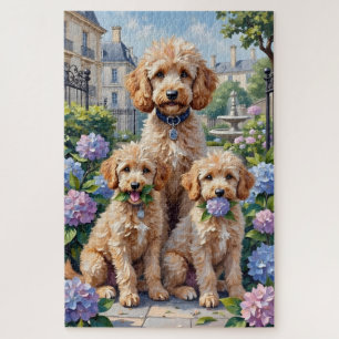 Puzzle Jardin d'hydrangeas Art Poodle
