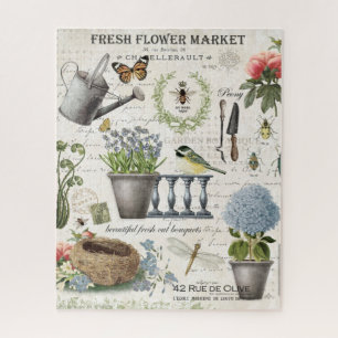 Puzzle Jardin fleuri Vintage