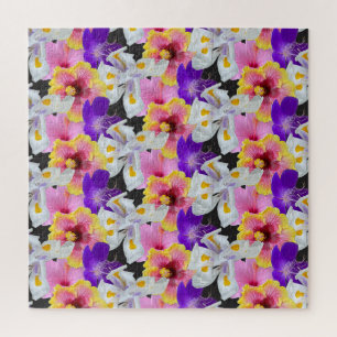 Puzzle Jardin floral tropical Hibiscus, Lys, 