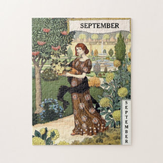 Puzzle Jardin mensuel de la femme vintage SEPTEMBRE Color