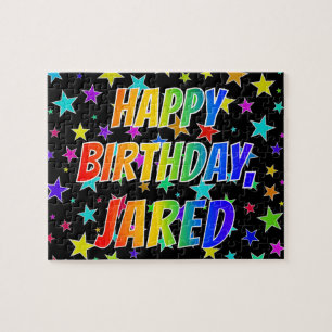 Puzzle "JARED" First Name, Fun "HAPPY BIRTHDAY"