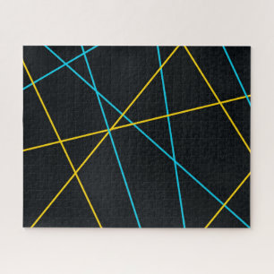 Puzzle Jaune, Bleu, cool, tendance, urbain, lignes modern
