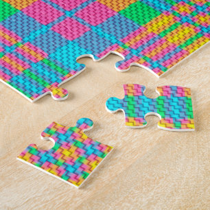 Puzzle jaune bleu et vert