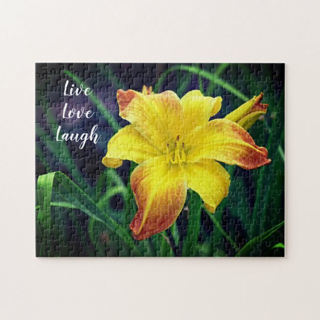 Puzzle Jaune et orange Daylily Motivational (Horizontal)