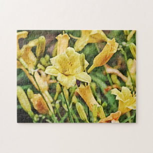 Puzzle Jaune Jaune Or Lily Fleurs Jardin