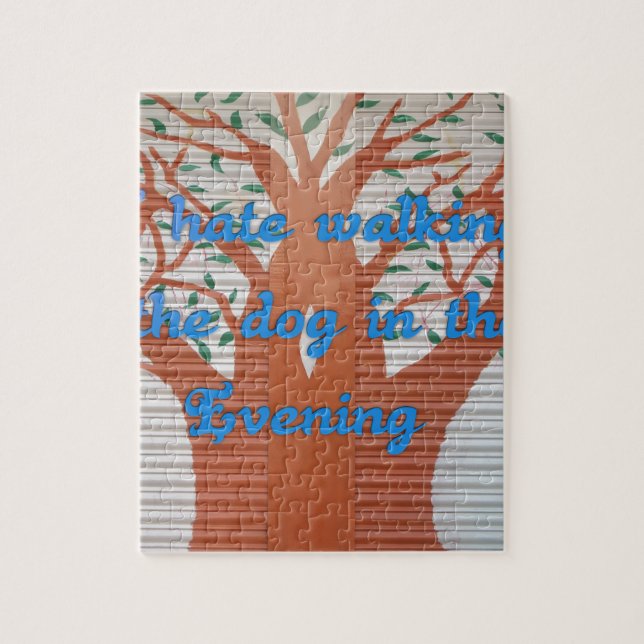 Puzzle Je déteste marcher le chien le soir. (Vertical)
