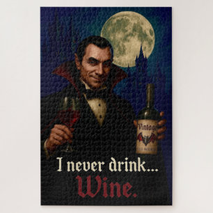 Puzzle "Je Ne Bois Jamais... Vin" Vampire Humour Horreur