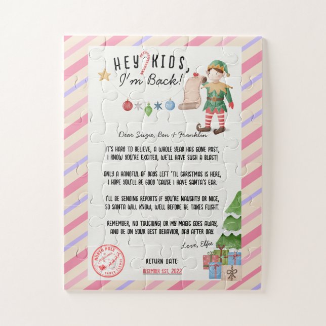 Puzzle Je suis de retour ! Lettre Secret Xmas Elf de reto (Vertical)
