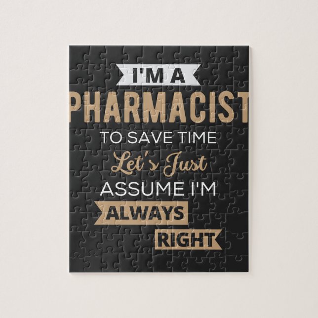 Puzzle Je suis pharmacien pour gagner du temps Supposons  (Vertical)