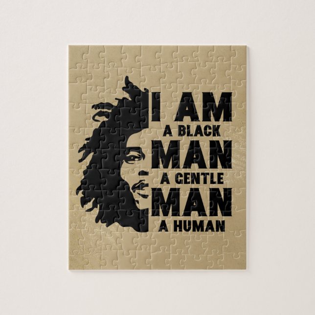 Puzzle Je Suis Un Homme Noir Afro Dreads Gold Personnalis (Vertical)
