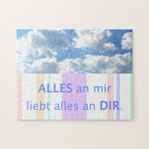 Puzzle Je t'aime Citation allemande sur Love Blue Sky Clo