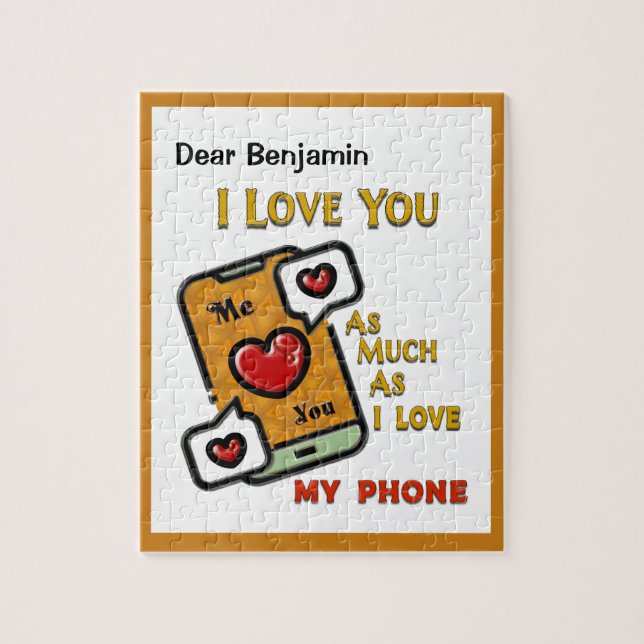 Puzzle Je T'Aime Drôle Humour Téléphone  (Vertical)