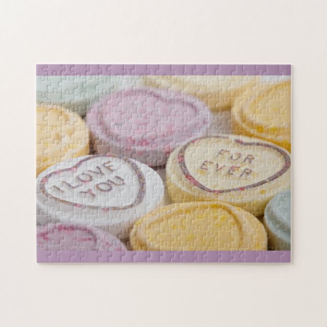 Puzzle Je t'aime Sweet Candy Valentine Coeurs (Horizontal)