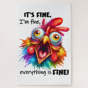 Puzzle Je vais bien, tout est FINE Drôle poulet