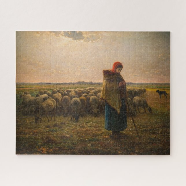 Puzzle Jean-Francois Millet - Berger et troupeau 1863 (Horizontal)
