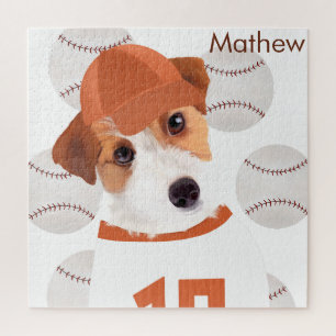 Puzzle Jersey de baseball de chien Jack Russell personnal