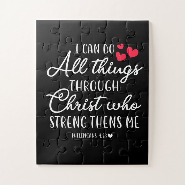 Puzzle Jésus amour | Je Peux Faire Tout Par Le Christ (Vertical)