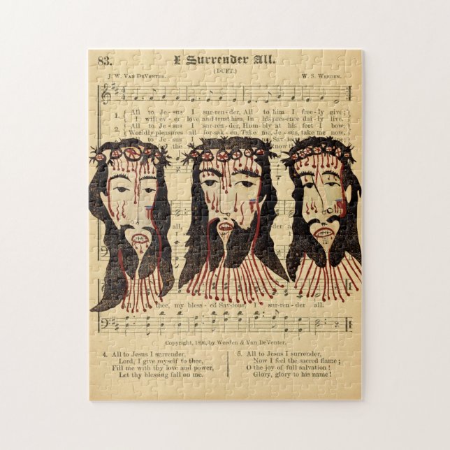 Puzzle Jésus Christ Thorn Couronne Art populaire Peinture (Vertical)