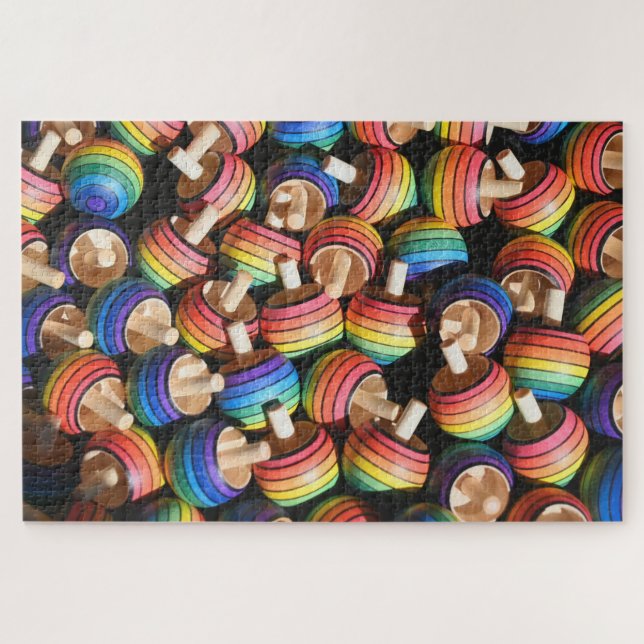 Puzzle Jeu amusant en bois de couleur arc-en-ciel (Horizontal)