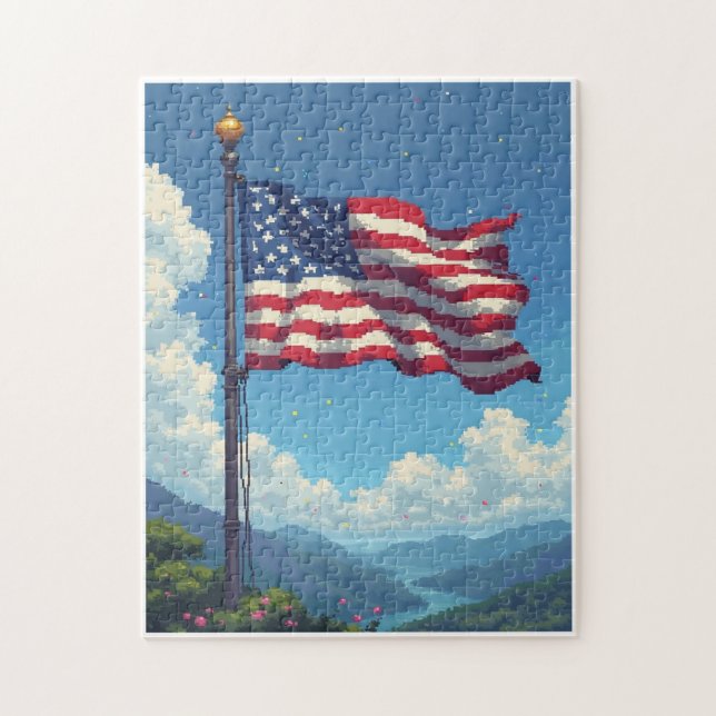 Puzzle Jeu d'activité de mosaïque à image cachée patrioti (Vertical)