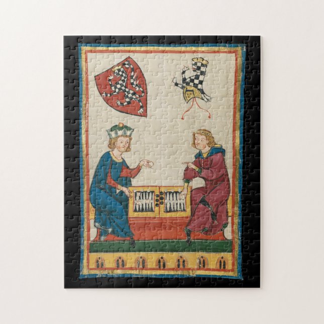 Puzzle Jeu de jacquet, Art médiéval du XIVe siècle (Vertical)