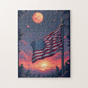 Puzzle Jeu de mosaïque à image cachée patriotique pour