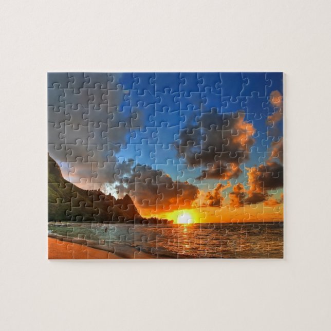 Puzzle Jeu Puzzle-Océan coucher de soleil (Horizontal)