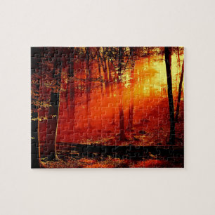 Puzzle Jeu Puzzle-Scène de forêt au coucher du soleil