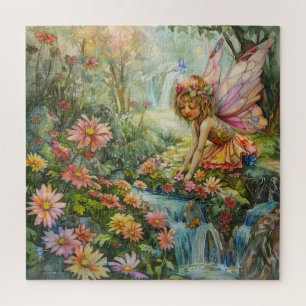 Puzzle Jeune fée aux fleurs