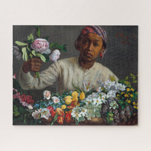 Puzzle Jeune femme avec des pivoines par Frederic Bazille