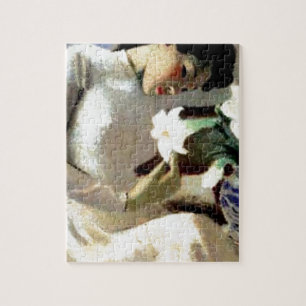 Puzzle Jeune femme vietnamienne avec le lis