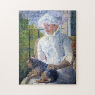 Puzzle Jeune fille et son chien, Mary Cassatt