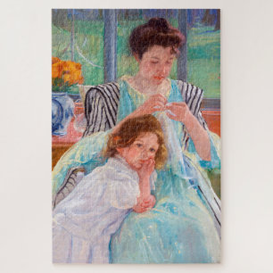 Puzzle Jeune mère coudre, Mary Cassatt
